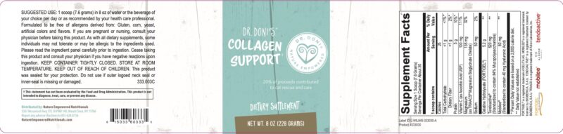 Dr. Doni's Collagen Support, 8 oz